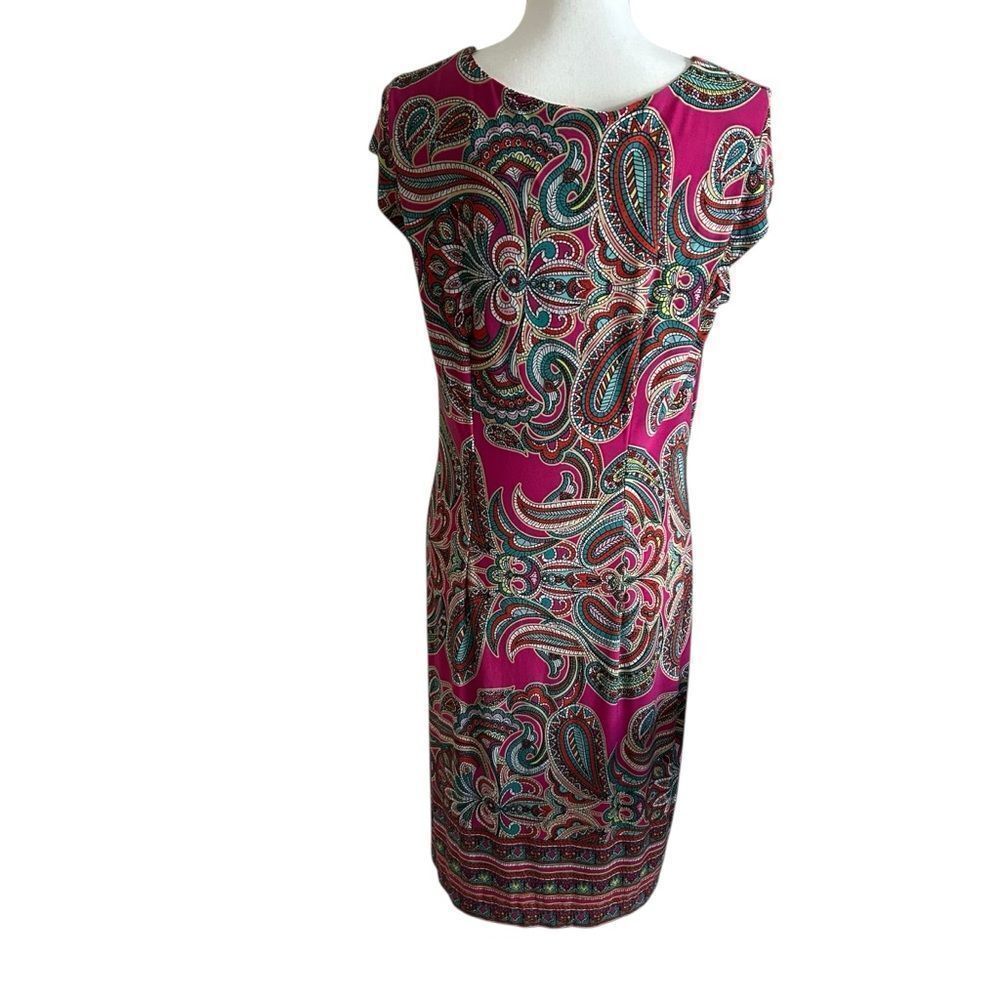Liz Claiborne Pink Paisley Dress Size Large